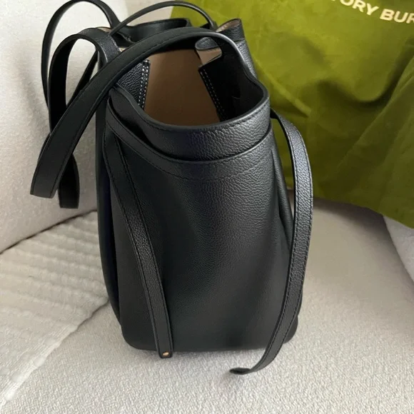 Tory Burch Black Romi Leather Tote - Picture 8 of 10